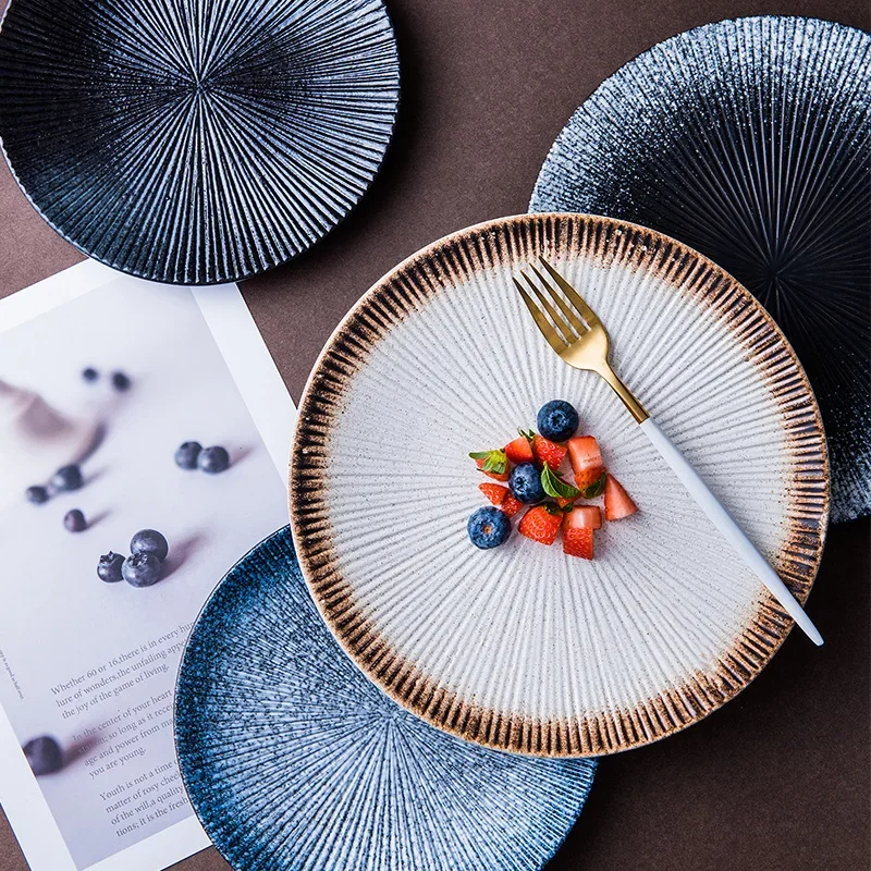 Creative Tableware Western Plates Ceramics Dinner Plates Practical Kitchen Japanese Steak Disc Household Cuisine Spaghetti