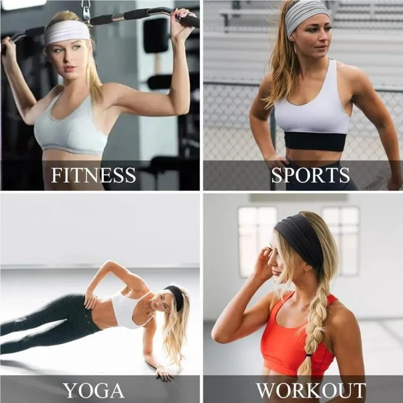 1PC Pure Color Sweat-Absorbing Sports Scarf Sweat Band Exercise Yoga Running Fitness Hair Accessories Sweat-Absorbing Bandanas image 5