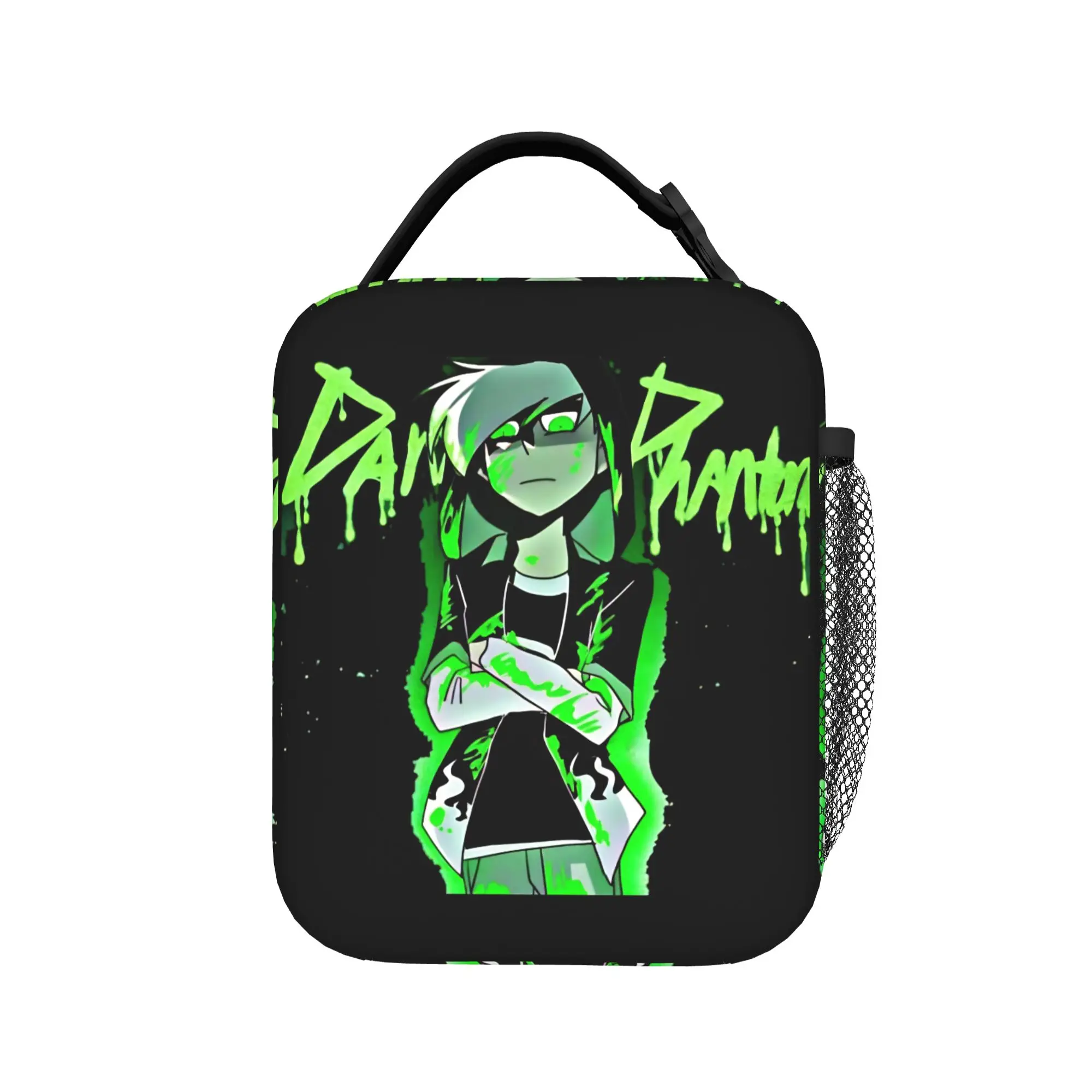Danny Phantom Lunch Bag  Portable Zipper Lunch Box Women Travel Custom Cooler Bag Casual Oxford Thermal Tote Handbags