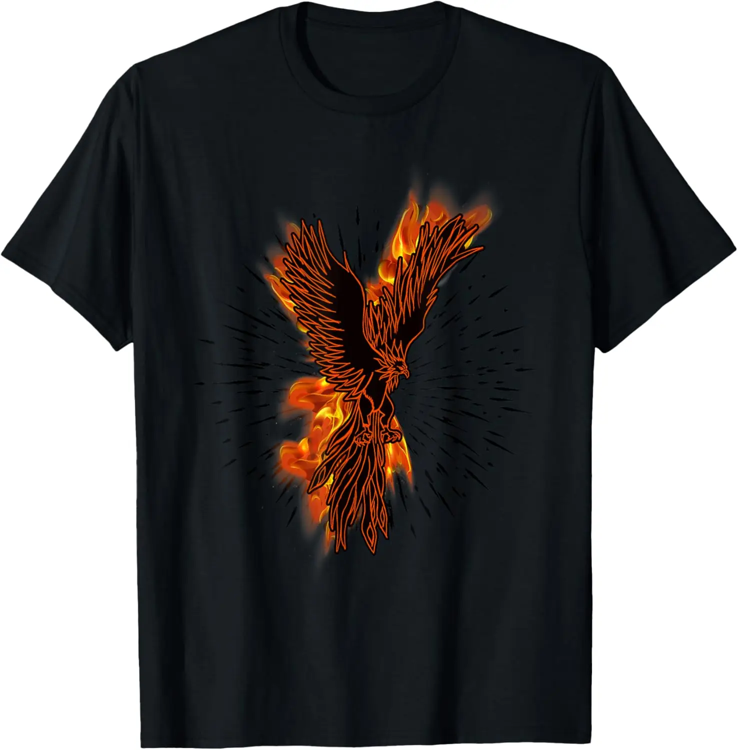 Gothic Burning Phoenix Motorcycle Riders Wild Gift T-Shirt