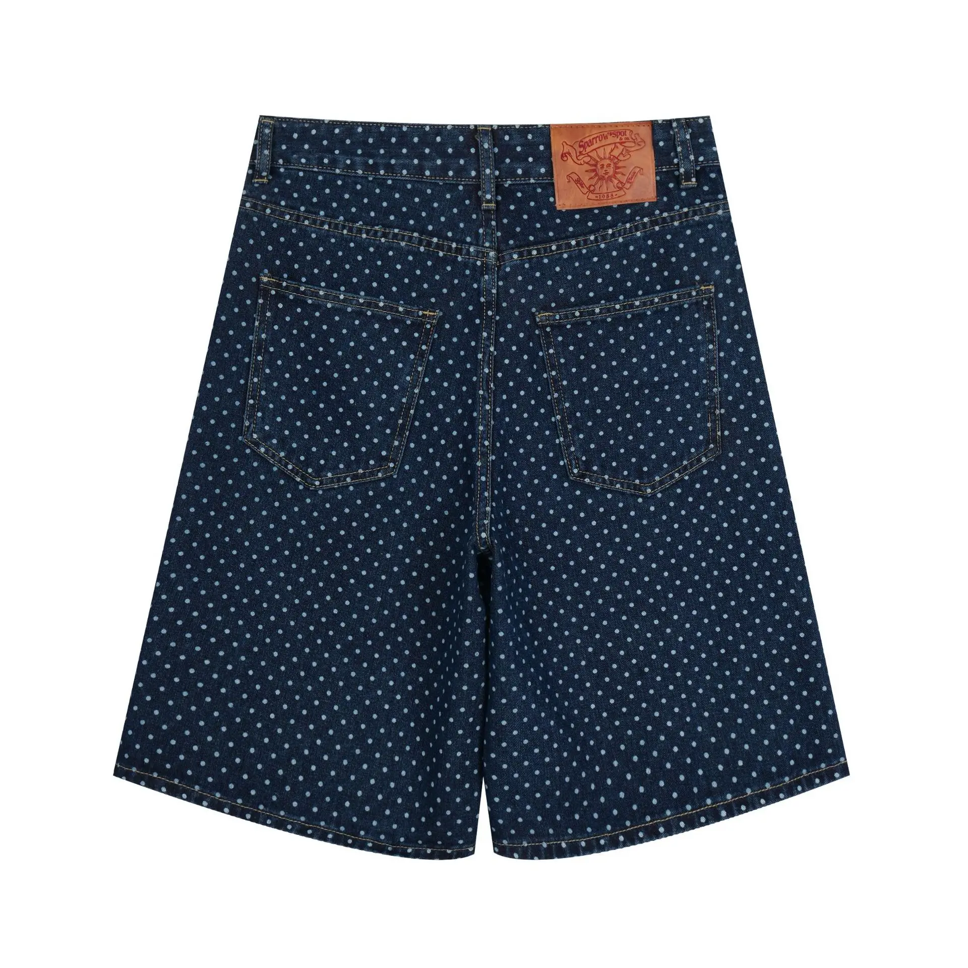 MWJLPWQ American Retro Floral Polka Dot Print Wide-Leg Shorts For Men Women Summer Casual Loose Versatile Shorts Summer 17192