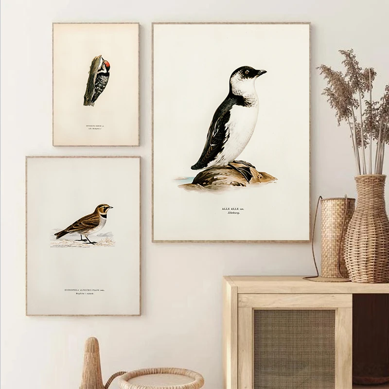 الكلاسيكية مجردة الطيور نوع عرض الحياة البرية قماش الملصقات الغابات صور فنية للجدران لغرفة المعيشة غرفة نوم نادي ديكور المنزل الحديث #3