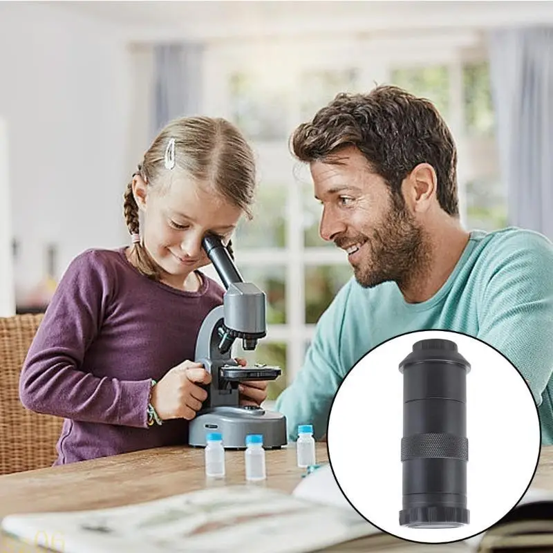 Q2Q4 การขยายปรับ 100X C Mount เลนส์สำหรับแผงวงจรตรวจสอบกล้องจุลทรรศน์เลนส์ 0.5-3X ซูมเลนส์ขยาย