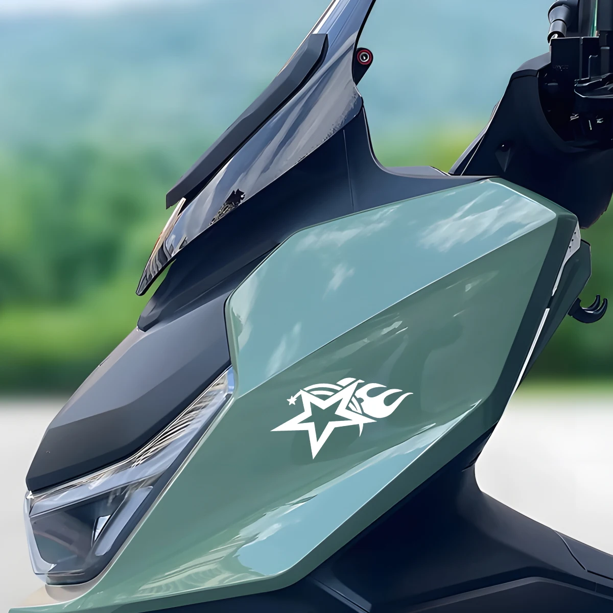 1 Pair Flame Star Motorcycles Accessories Stickers Reflective Vinyl Scooter Body Decals For VOGE Zontes Aprilia Kawasaki Yamaha