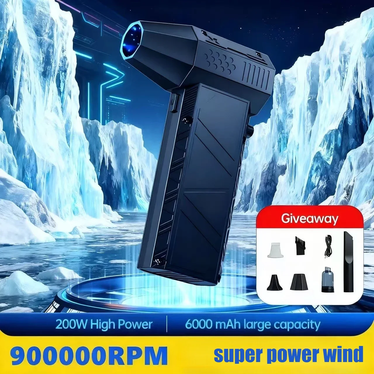 900000 دورة في الدقيقة 60 م/ثانية X6 Storm Turbo Blower – مكنسة غبار 2 في 1 (Type-C بدون فرش) #2