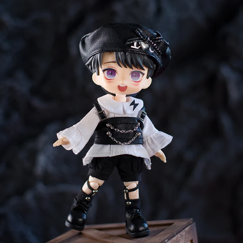 Ob11 Doll Gothic Clothes Uniform Suit Dress Shirt Hat Vest Shorts Set Nendoroids Clothes For Gsc, Obitsu11, Molly, P9, 1/12bjd