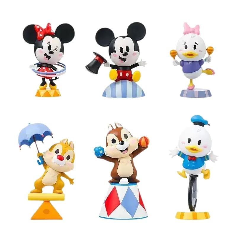Figurines d'action et boîtes aveugles Disney Mickey Family Circus Series Flow