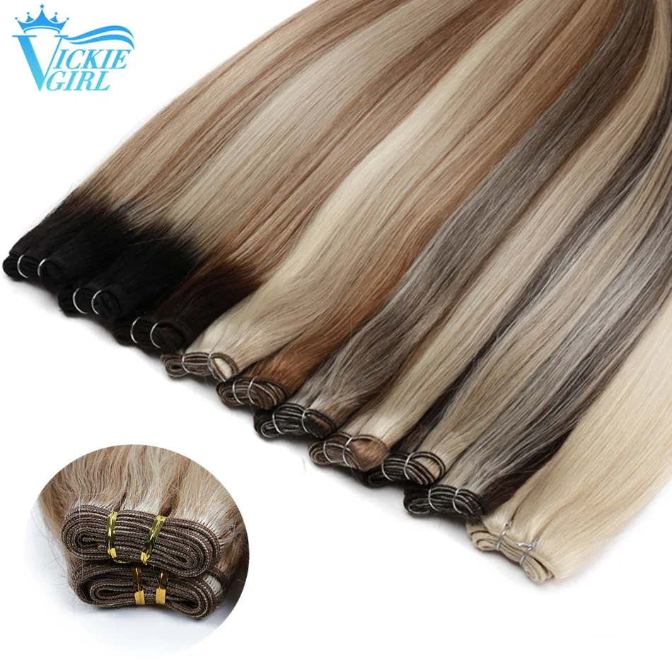 Weft Straight Human 16"-28" Hair Weft Ombre Blonde Remy