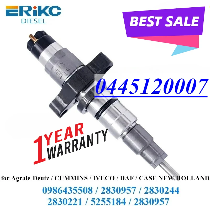 0445120007 0986435508 Diesel Fuel Injector 0445 120 007 Engine Nozzle for Bosch Cummins 2830224 2830957 2897271
