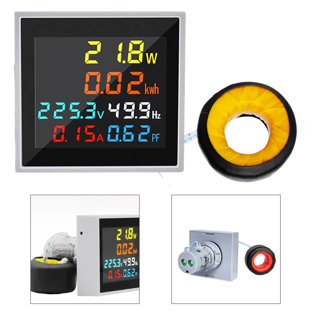 

1 шт., высокий для точности, цифровой дисплей, измеритель напряжения, тока, мощности, частоты, цифровой дисплей, измеритель, точный