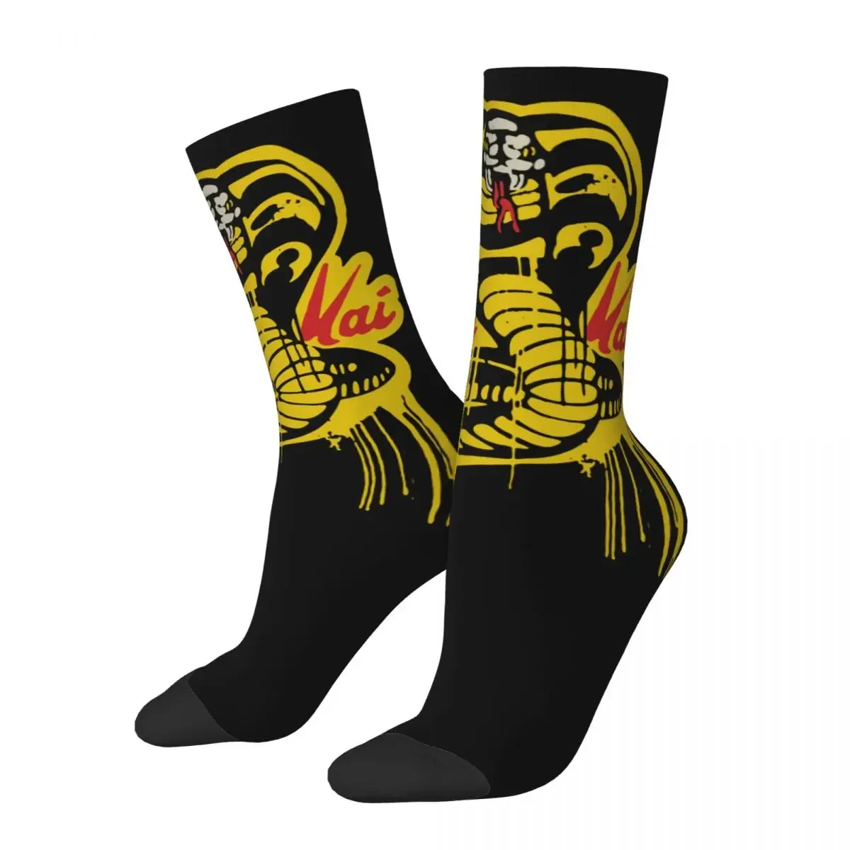 

Autumn Winter Hip-hop Men Women Cobra Kai Logo Socks Karate Kid Non-slip Breathable Basketball Socks