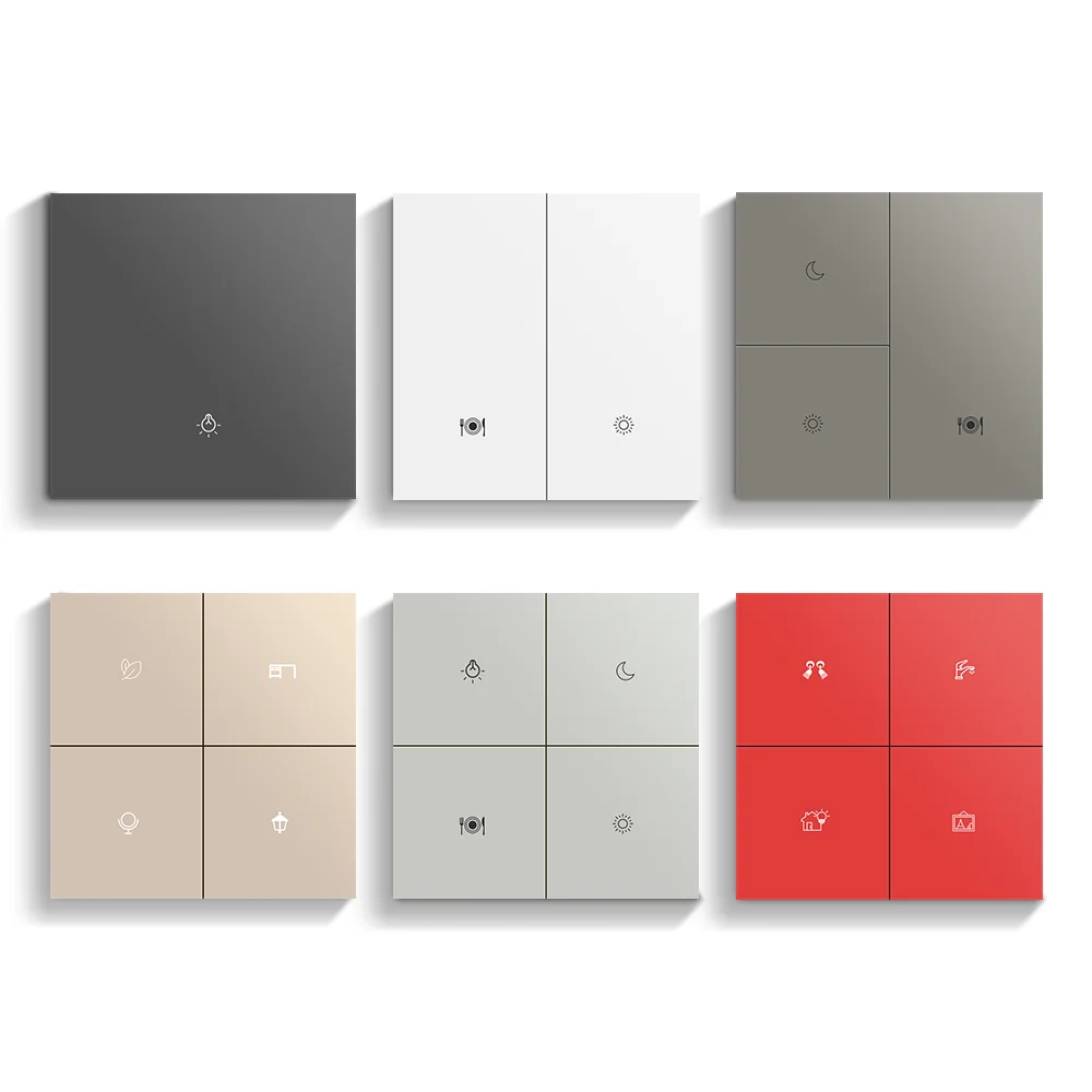 2026new 2025 Tuya M8 Key Switch Board 1/2/3/4 Gang Zigbee Smart Switch With Alexa Control Available in Multiple Colors