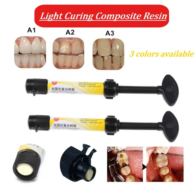 

5PCS A1 A2 A3 Dental Universal Light Cured Composite Resin for Dental Restoration Materials Available in 3 Colors