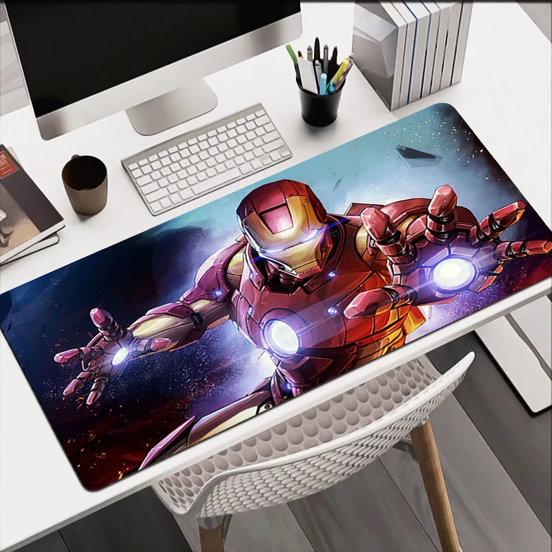 Gamer Desk Mat Iron Man Mousepads HD Pc Gift Mouse Pad Office Desk Pads Large Mousepad Non-slip Mouse Mats For Computer For LOL