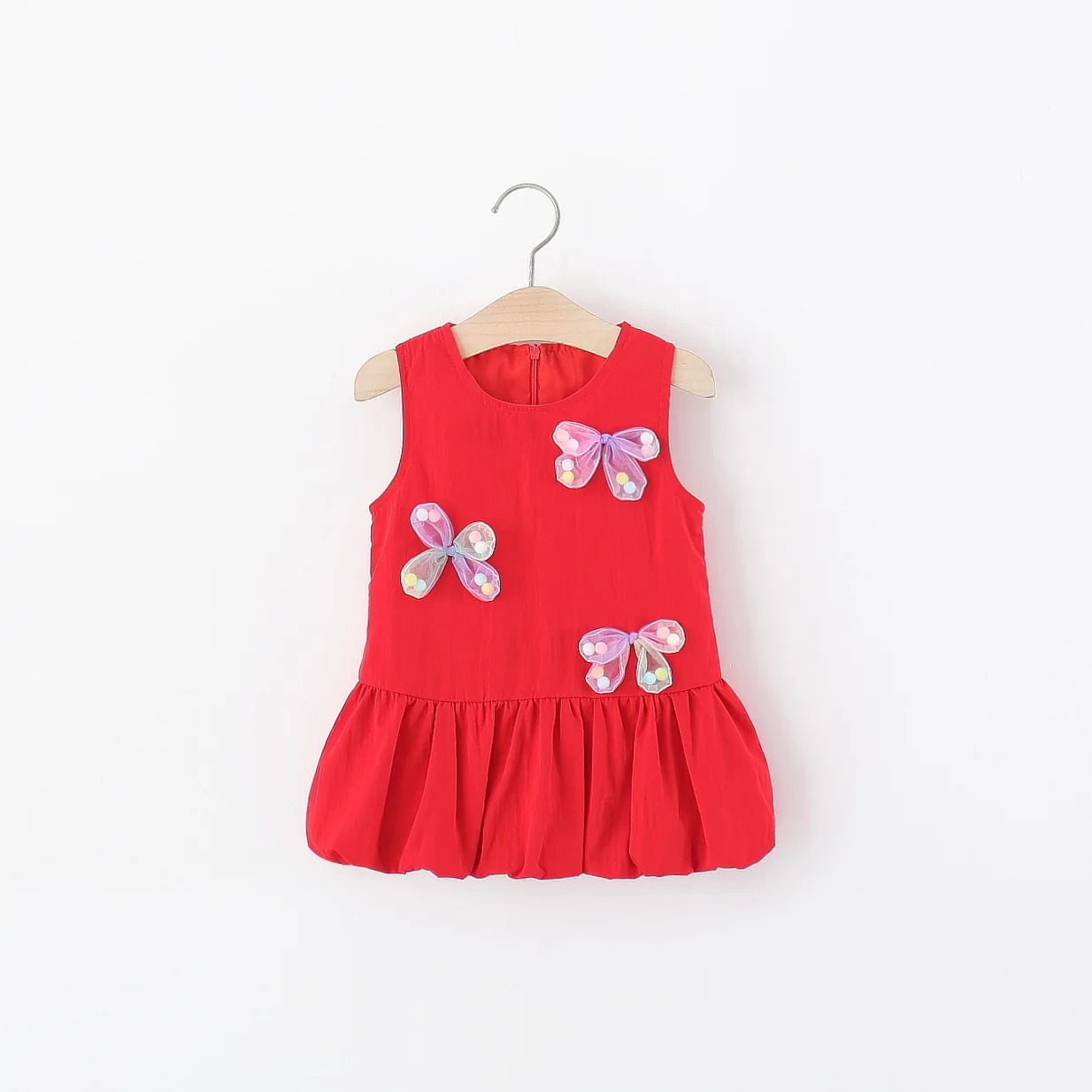 

Новое летнее платье для девочек 2026 года, без рукавов, однотонное, детская одежда