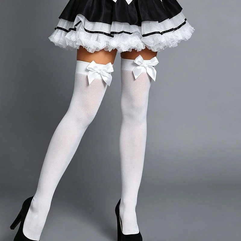 Big bow thigh socks with sweet breeze over the knee, soft and elastic, suitable for dating, role-playing, daily travel