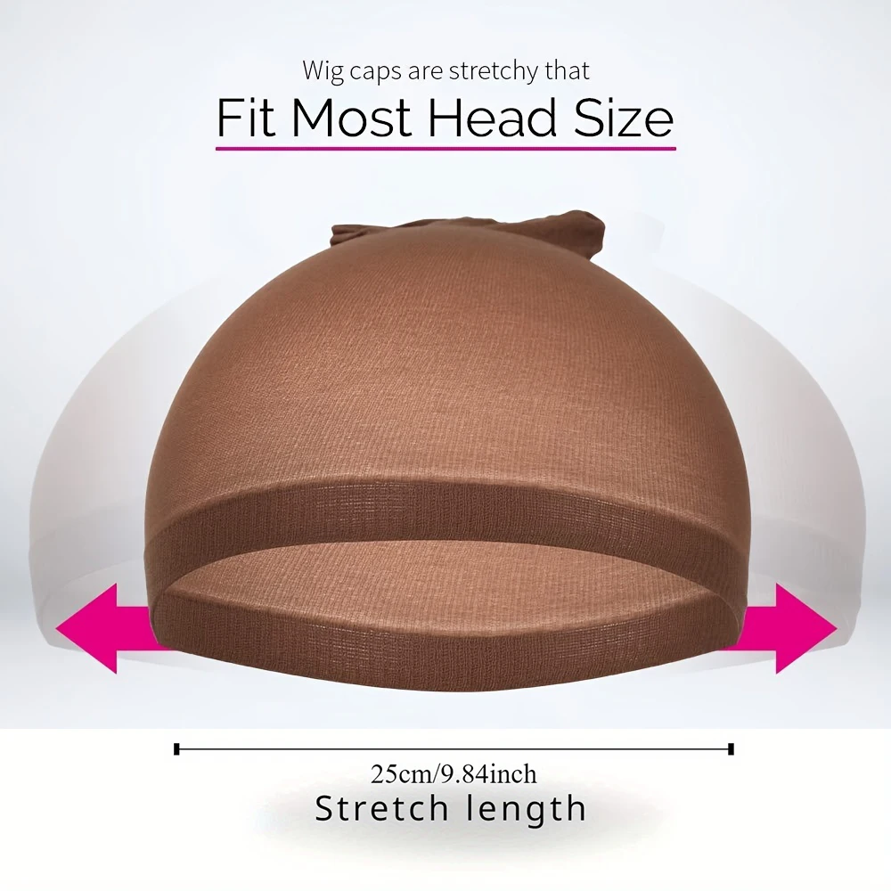 Berretto per parrucca in nylon da 20 pezzi, calze elastiche per parrucca nere, marroni, marrone chiaro