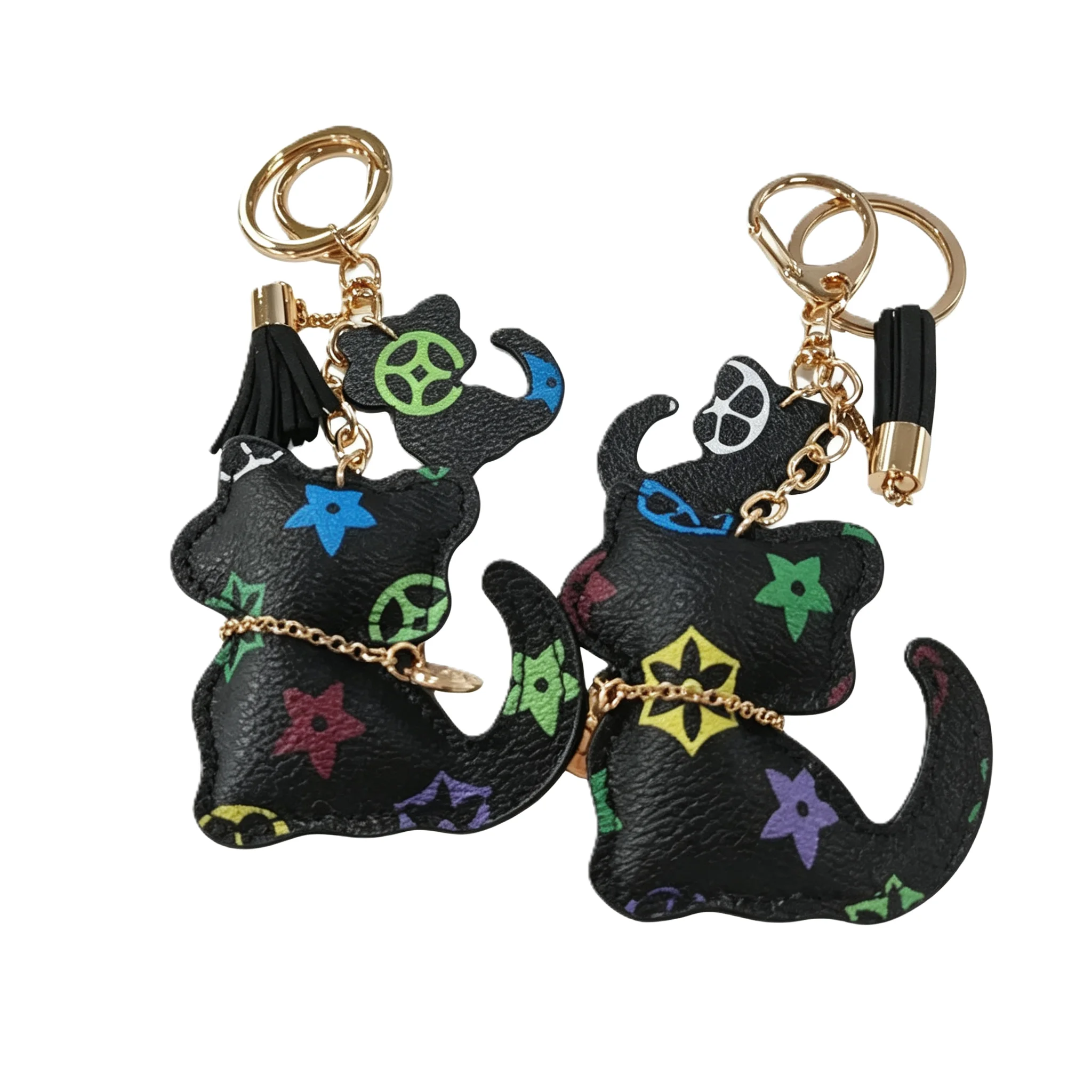 Monogram Keychain Leather - طقم مكون من قطعتين: سلسلة مفاتيح