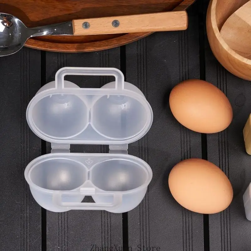 2 Slot Eggs Storage Case Carriers Tray for Camping Hiking Shockproof Leakproof 3XUF