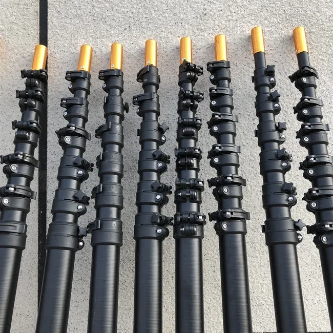 Telescopic water fed window cleaning pole household cleaning tools 100% carbon fiber water fed pole equipment