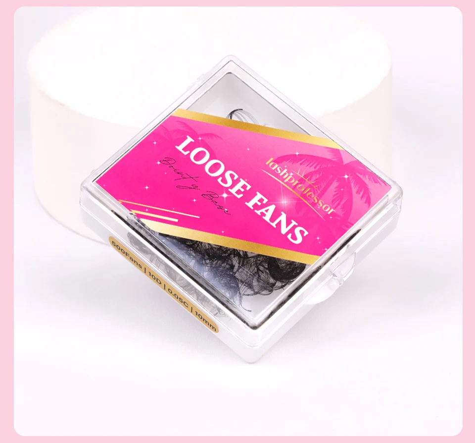 Lashprofessor 3D-40D Vorgefertigte lose Fächerwimpern, mittelgroße, schmale Stielwimpern, dünne, spitze Basis, russische Volumenfächer, Wimpernverlängerungen – Detail 17