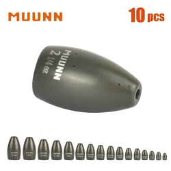 MUUNN 10PCS Tungsten Sinkers Bullet Fishing Weights 1.8g~56g,Flipping Weight for Texas/Carolina Rig,Bass Salmon Fishing Softlure