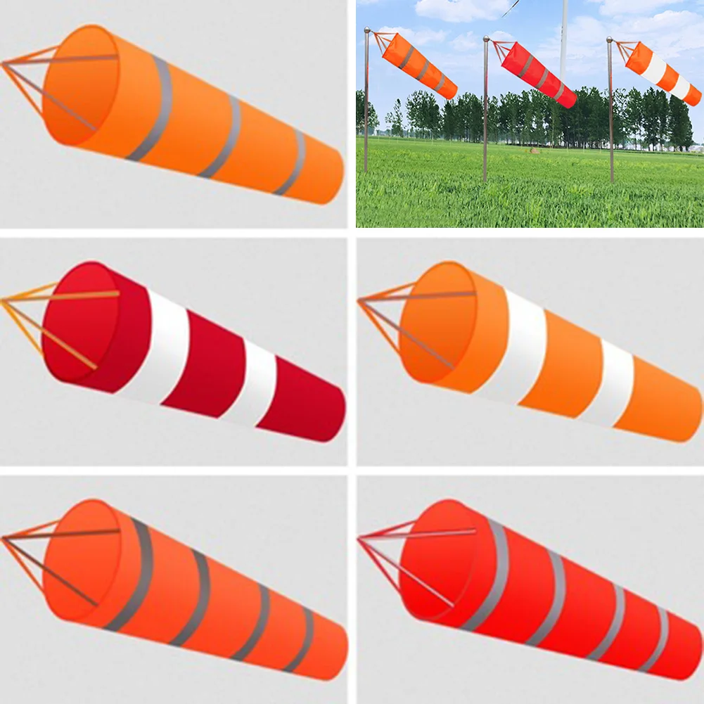 

Новый Windsock открытый сад аэропорт 60/80/100 см красный + белый Rip-Stop водонепроницаемый измеритель ветра со светоотражающим поясом