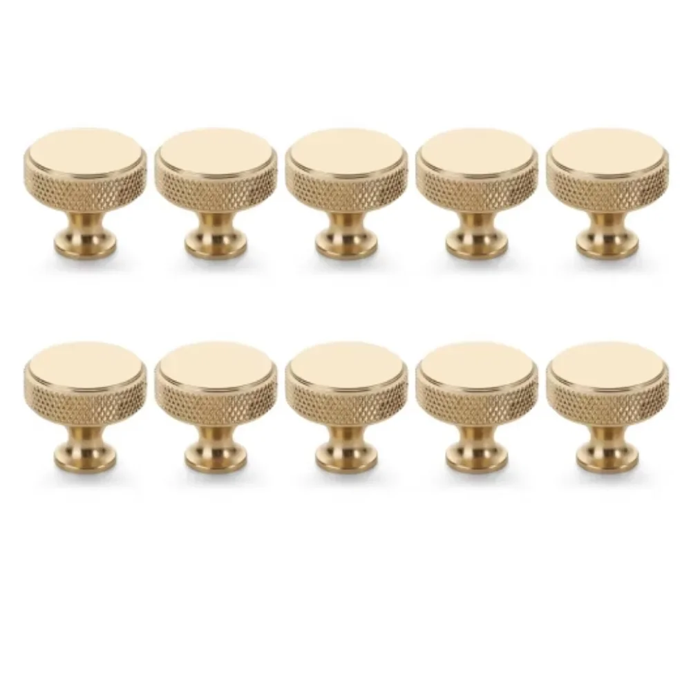 

New 10Pcs Gold Knurled Cabinet Knobs Kitchen Cabinet Handles for Drawer Dresser, Cupboard and Wardrobe Accessories
