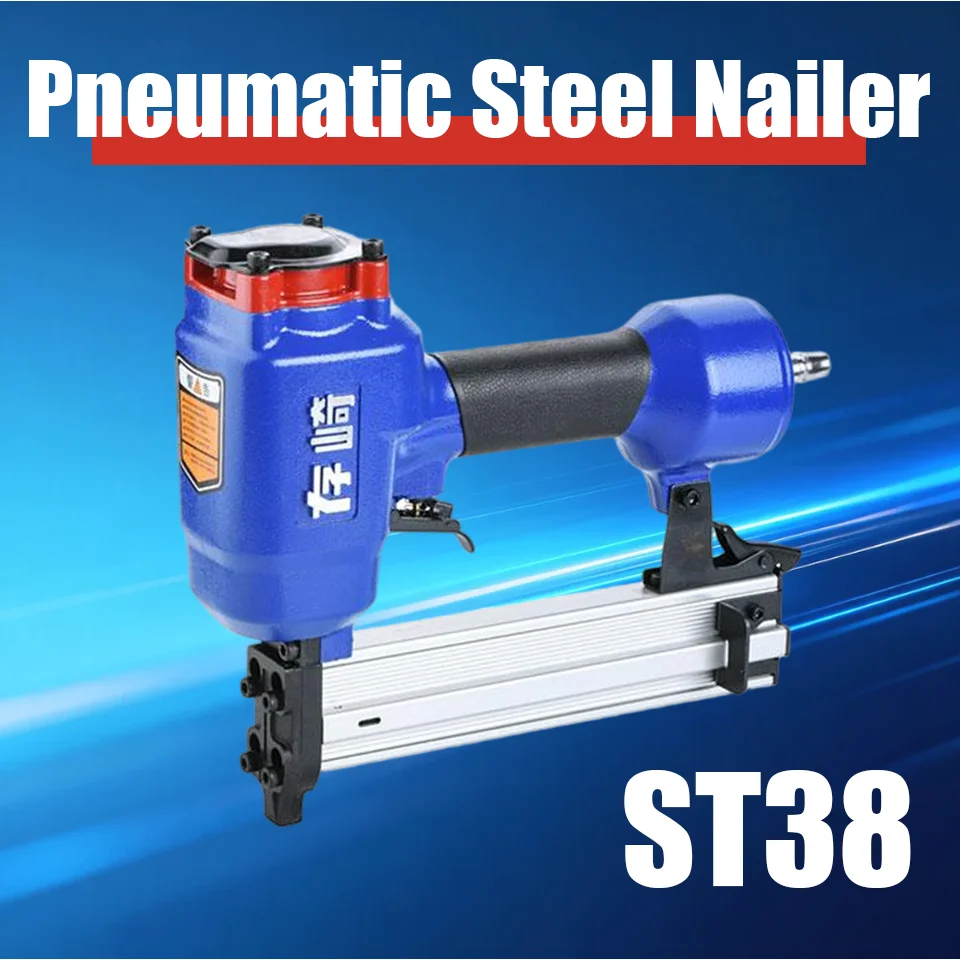 Cunqi St38 Pneumatic Nail Gun, Single-Pack, Continuous Nailing Without Jamming, Precise and Durable, Non-Slip Body, for Cement, Cable Ducts, Woodworking, Furniture Installation, Ceiling Construction, Hardware Pneumatic Tools, Hot Sale during the First Five Days of May