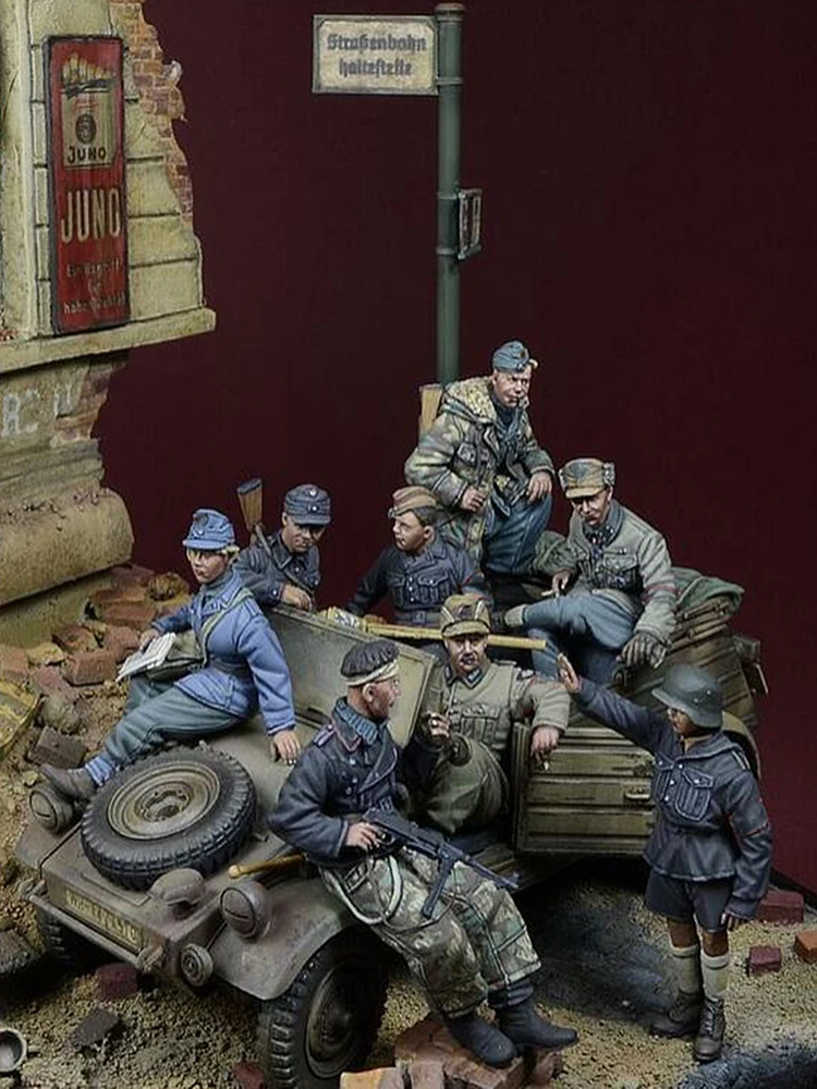 

Полимерный солдат 1/35, древний офицер, последняя фигурка Берлина 8 (без машины), модель, разобранная Неокрашенная фигурка, набор для строительства