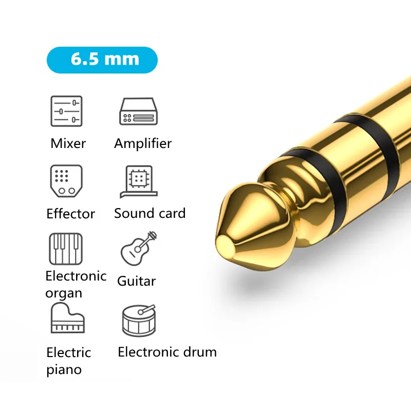 고순도 OFC 구리 몬스터 빅 6.5mm ~ 2 RCA 더블 로터스 원 포인트 2 오디오 AUX 케이블 믹서 앰프 인터페이스 와이어