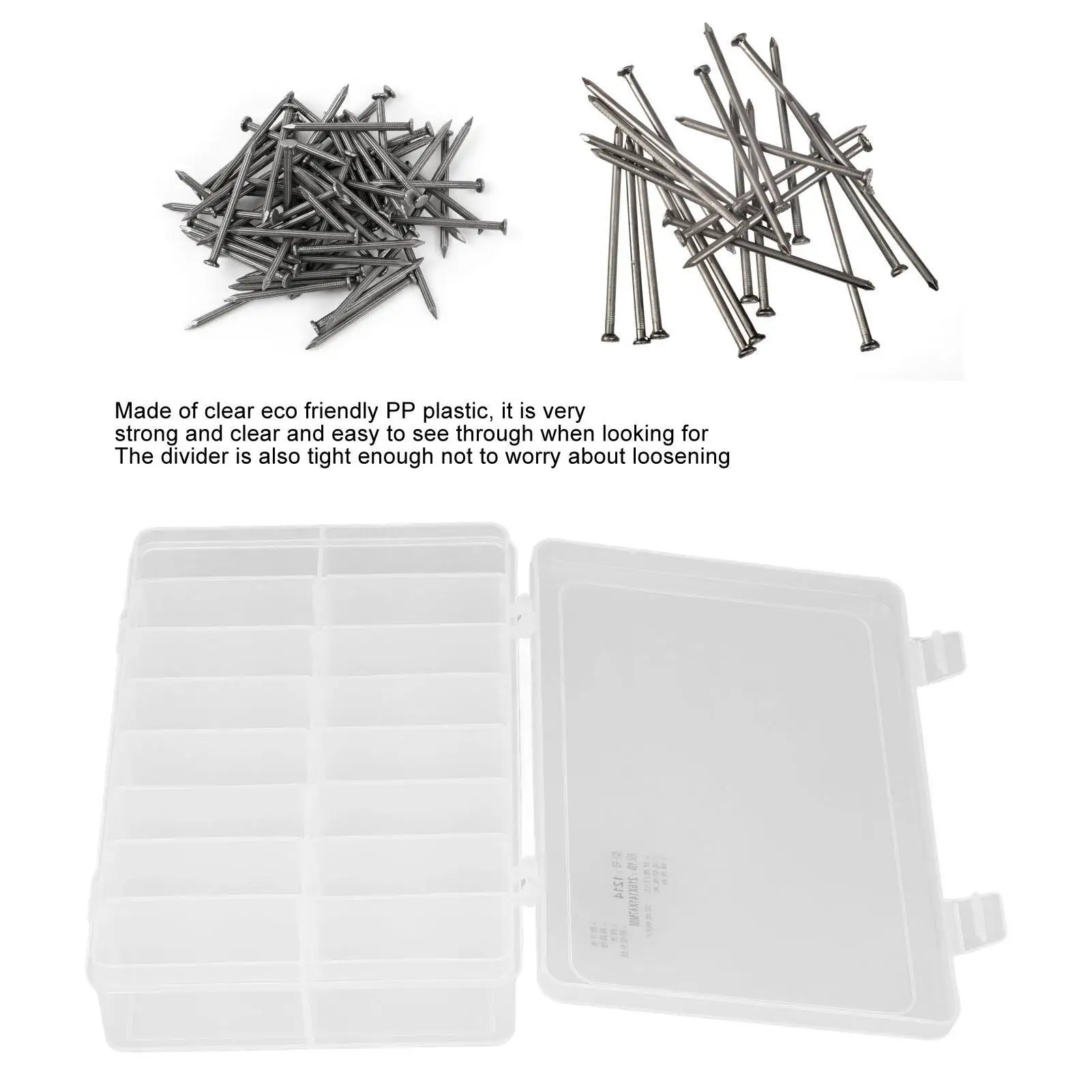 16 Compartment Transparent PP Plastic for jewelry Organizer Box 16 Grids Eco-Friendly Storage Container