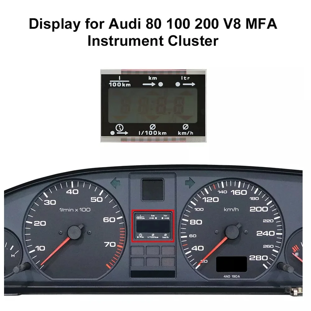 LCD-Display für Audi 80 100 200 V8 MFA Instrumentencluster Typ A Typ B – Detail 4