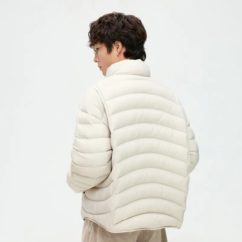 Unisex Stand-Up Collar 90% White Duck Down Puffer Jacket | Quilted Design, High Fill Power, Winter Essentials