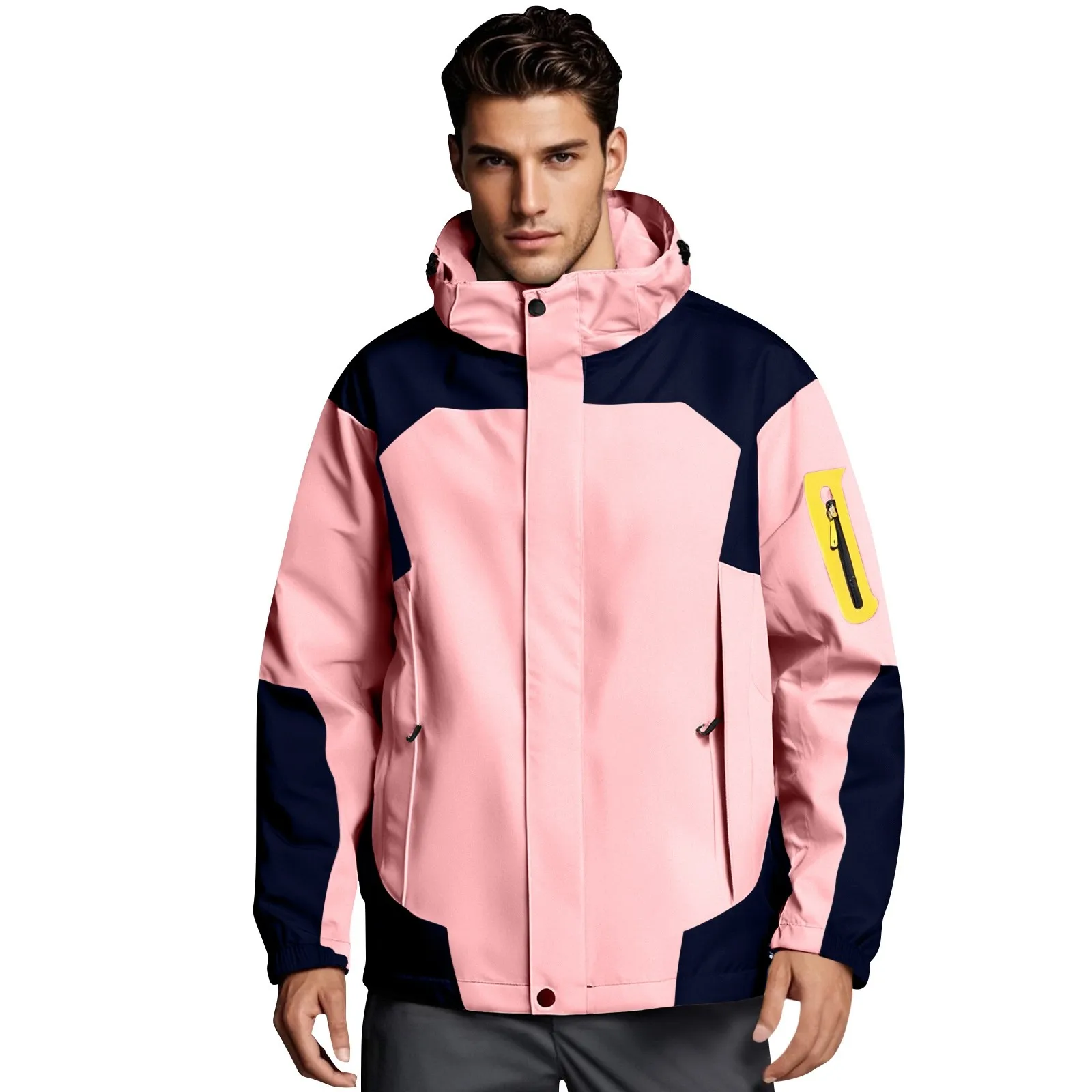 

Men's Mountain Waterproof Ski Jacket Windproof Rain Jacket Spring Autumn Outdoor Windbreaker Warm Hood Coat Clothing 2025