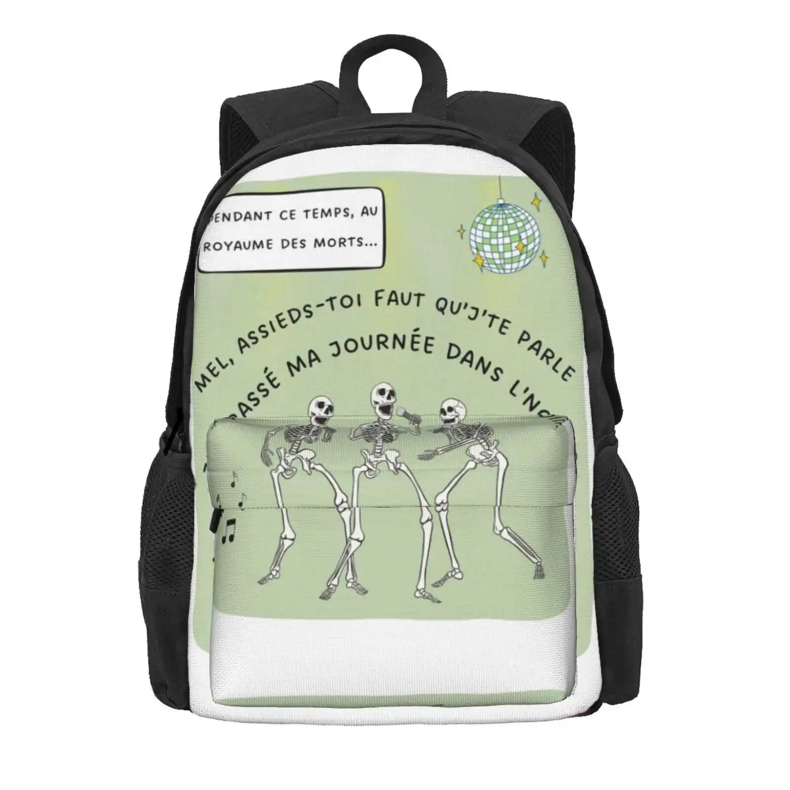 Karaoke From Hell - Nocturnal Confessions Hot Sale Schoolbag Backpack Fashion Bags Skeleton Karaoke Song Music Dead Diams Vitaa