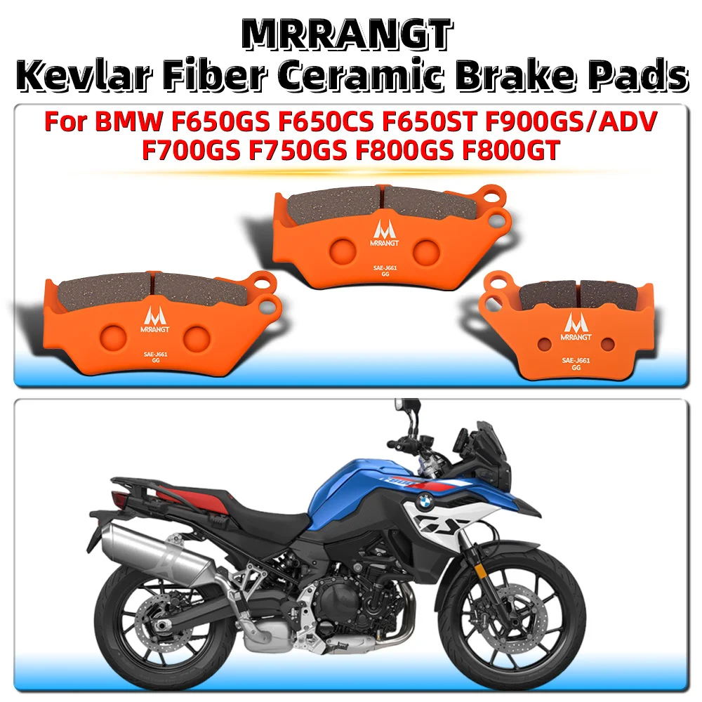 MRRANGT Motorcycle Brake Pad Kit Brake Pads fit for BMW F650 F700 F750 F800 F900 GS Series GS, GT, CS, ST, ADV view 2