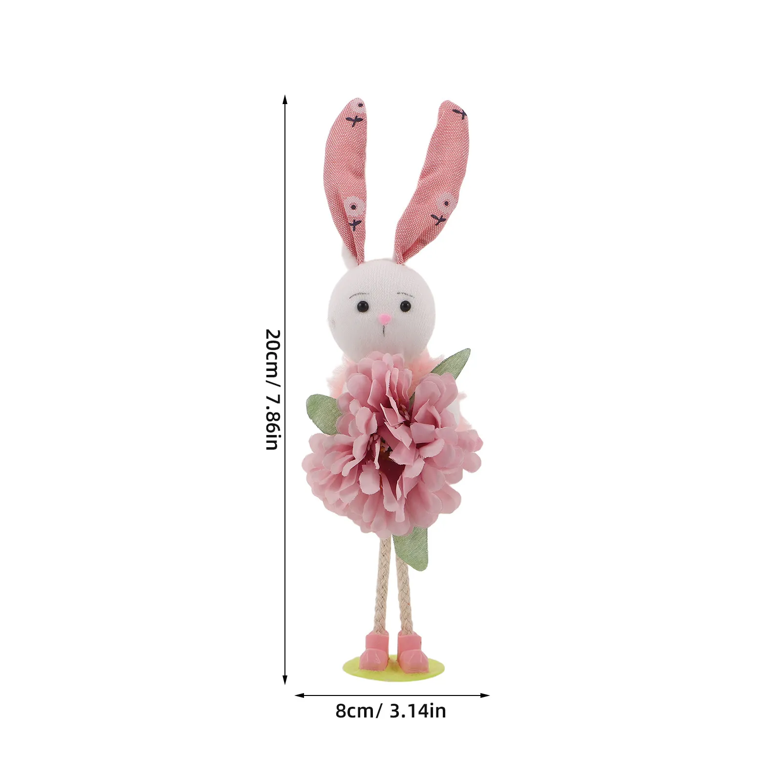 Mini Easter Bunny Decoration Standing Rabbit Holding Flower Spring Resin Statue Bunny Ornament for Party Home Decor