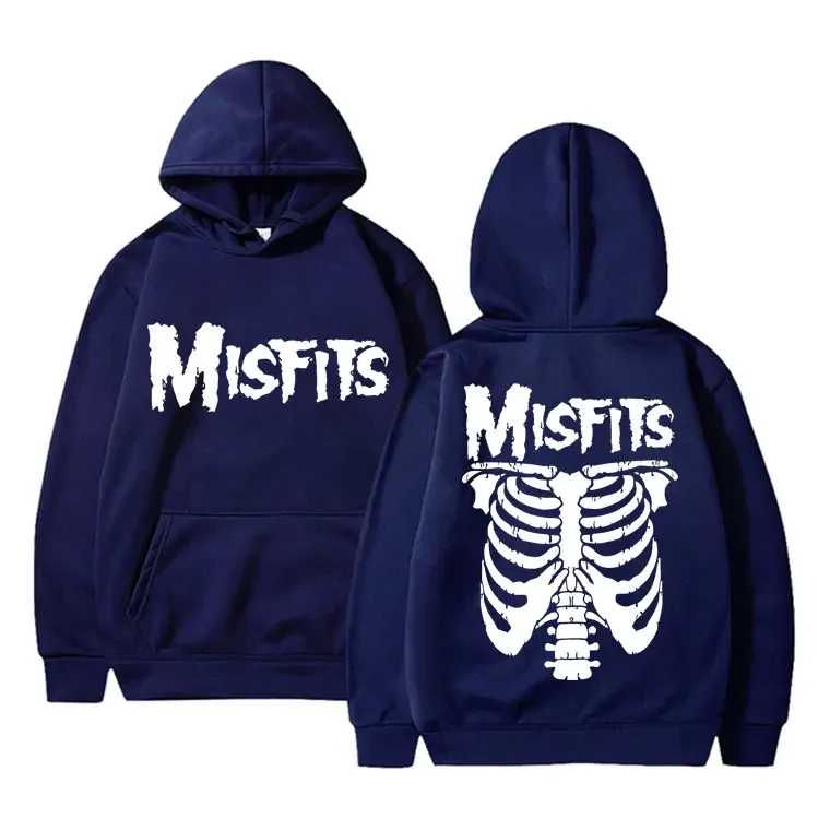

Ужасы в стиле панк Misfits, готическая винтажная толстовка с рисунком черепа, мужские повседневные толстовки большого размера, мужские и женские флисовые толстовки в стиле рок-готика