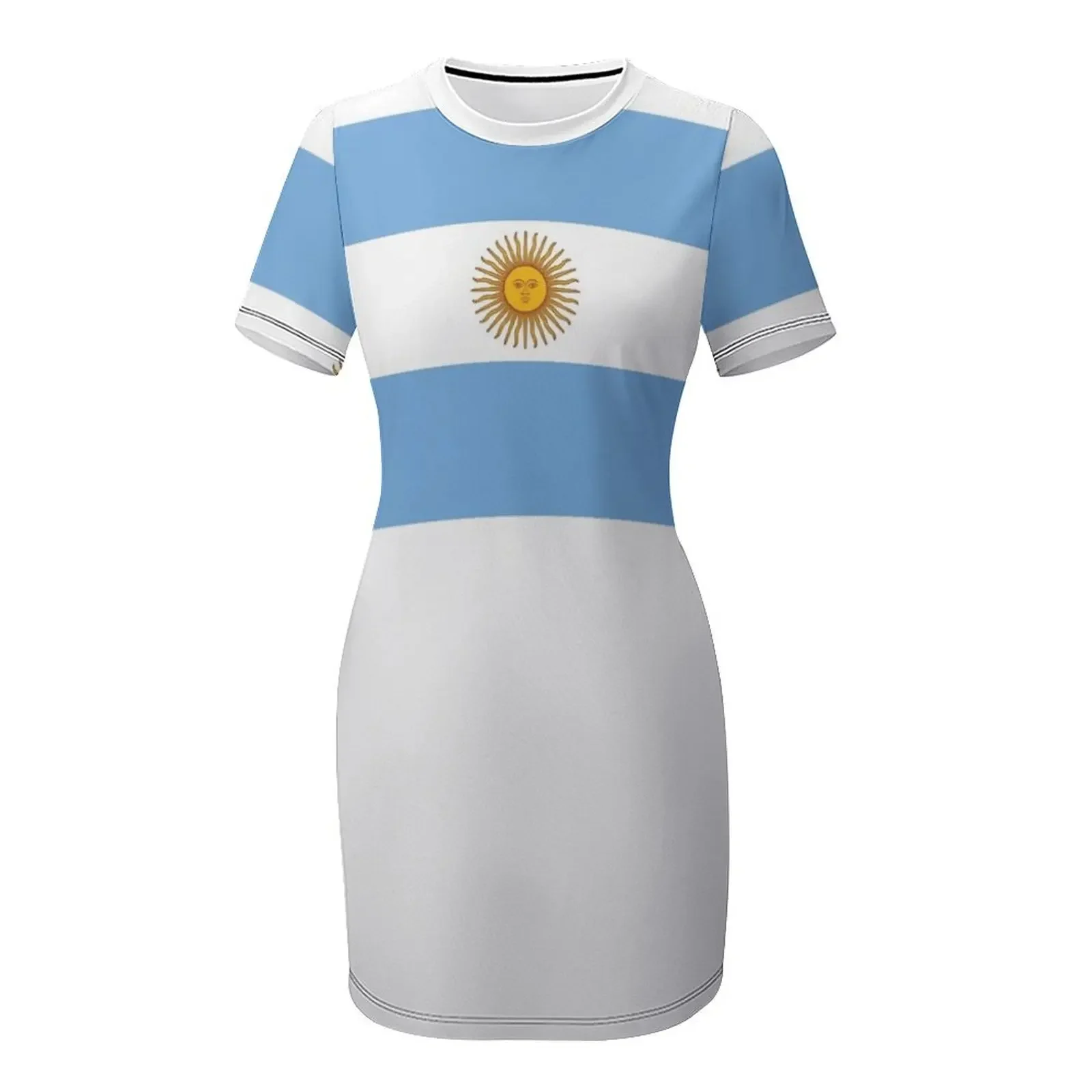 علم الأرجنتين - Bandera de Argentina فستان بأكمام قصيرة فساتين سهرة نسائية فاخرة للحفلات النسائية فستان سهرة للحفلات الراقصة