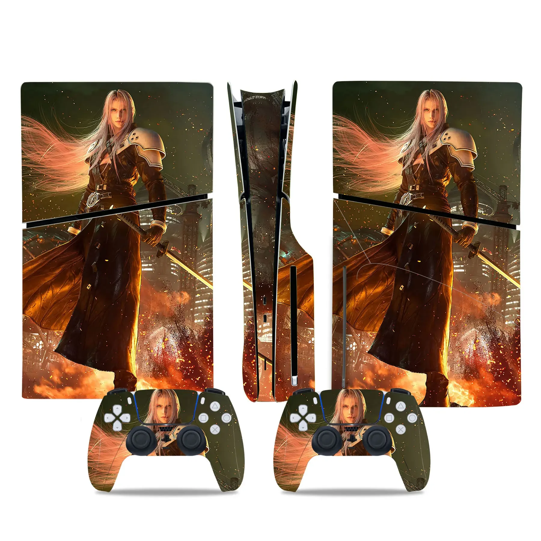 Final Fantasy FOR PS5 Slim Disc Skin Sticker Decal Cover for Console and 2 Controllers New PS5 Slim disk Skin Vinyl