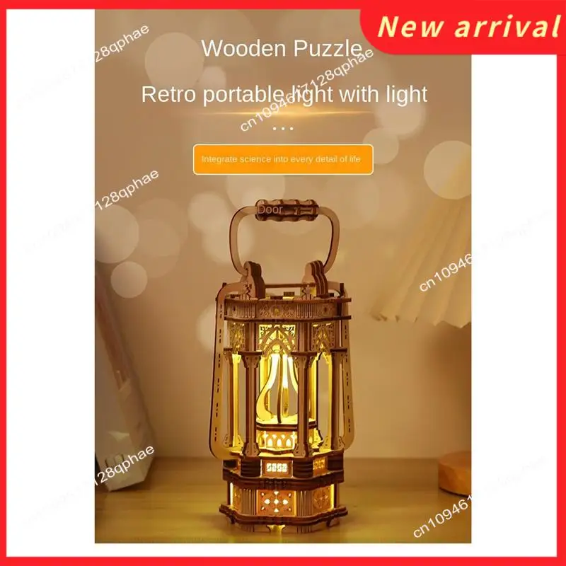 N89R 3D деревянные пазлы для взрослых Наборы моделей винтажных фонарей со светом, 3D деревянные наборы моделей фонарей для сборки дома