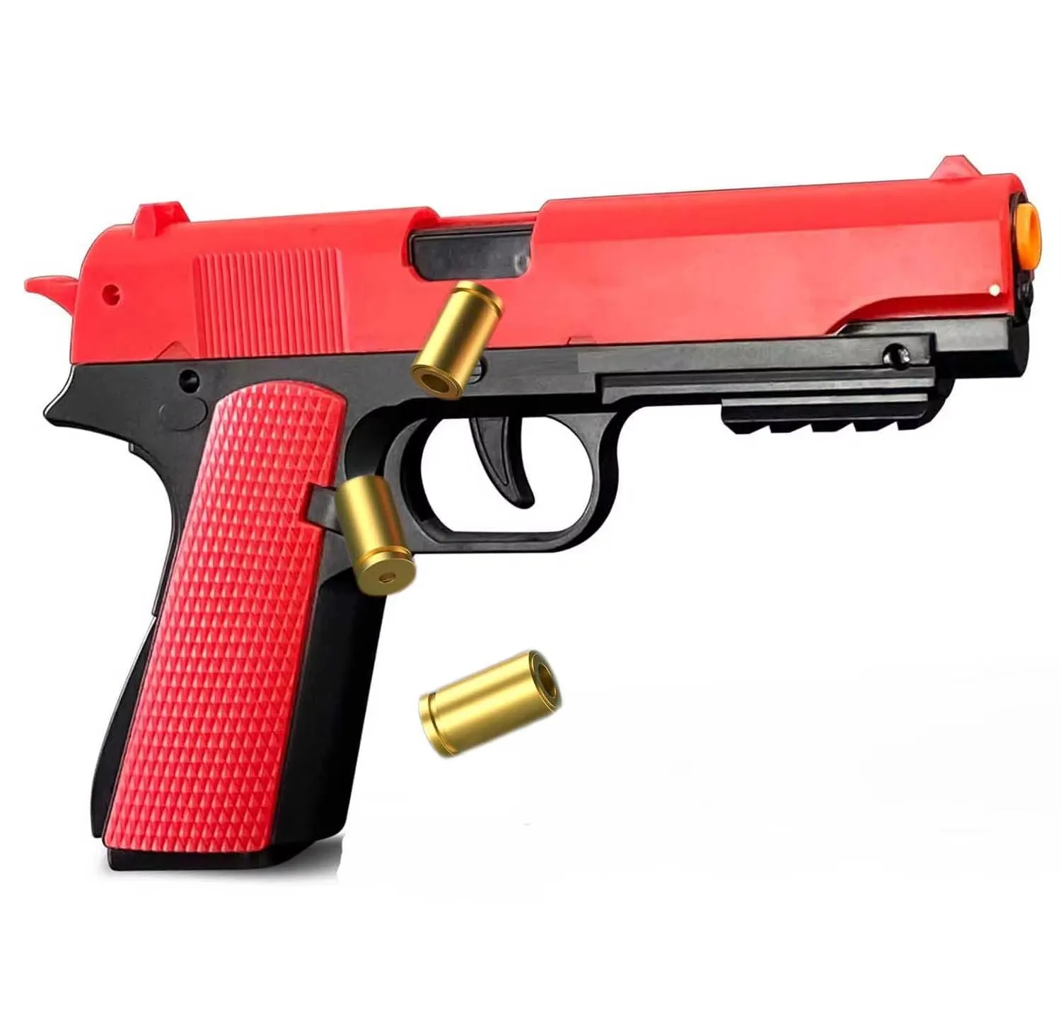 레트로 M1911 쉘 이젝팅 장난감 권총, 소프트 총알 연속 발사 야외 게임 슈팅 권총 (어린이 및 성인용)
