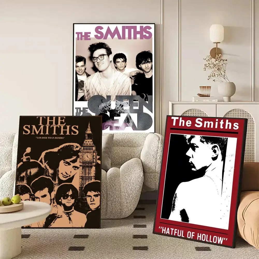 Band The S-Smiths Poster Waterproof Self-Stick Wall Art Stickers, Removable Wall Decor for Living Room and Bedroom