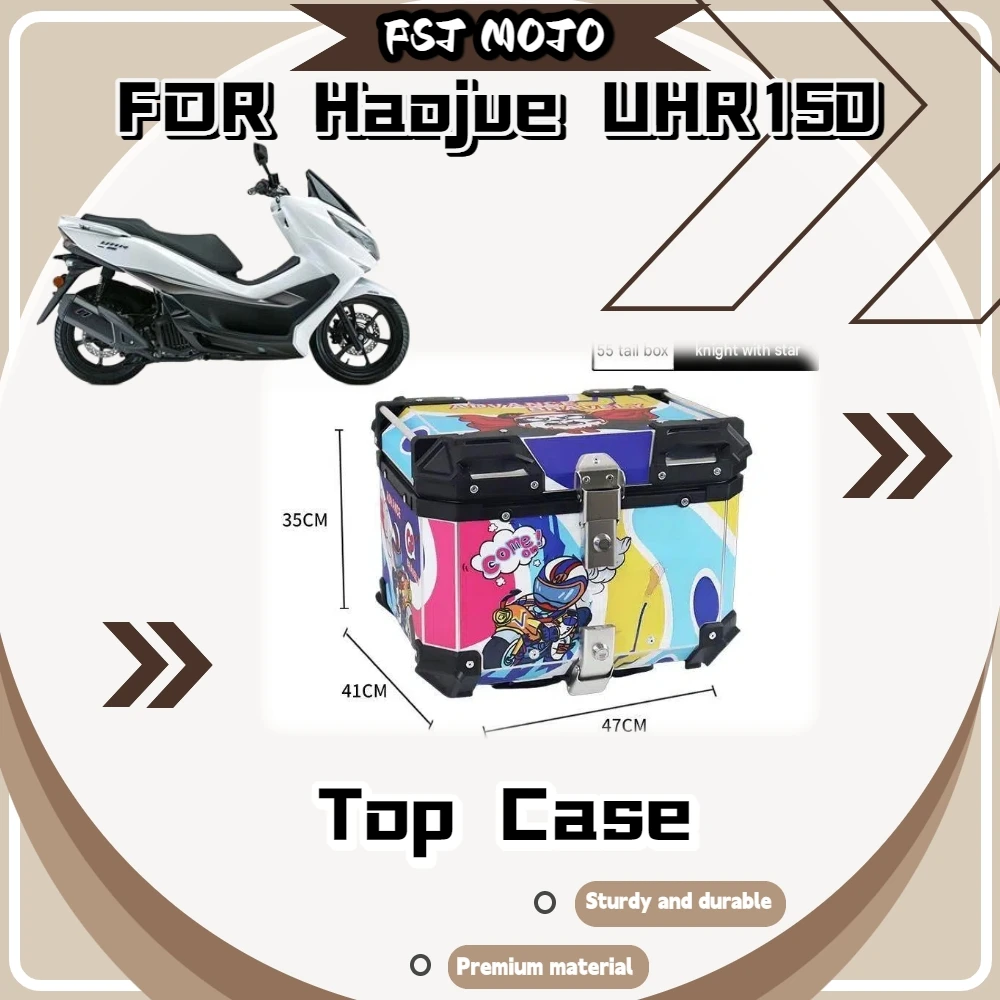 55L Waterproof Aluminum Tail Box With Stainless‑Steel Base Liner Backrest Universal For UHR150 Scooter EV Mod Accessories
