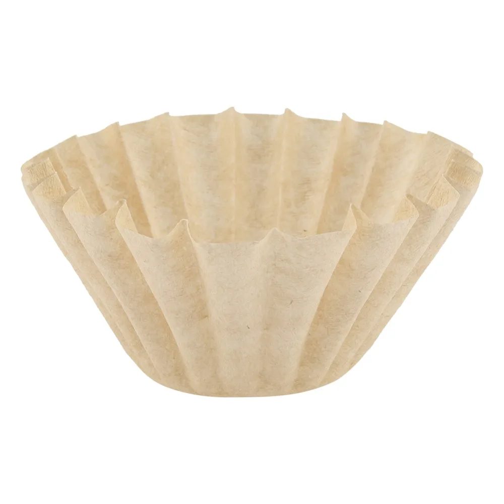 50pcs set Unbleached Disposable Coffee Filters Natural Brown 2-4 Cup Size Wood Fiber Coffee Filters 1-2 Cup Size