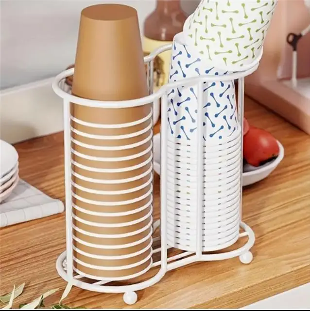 

1PC Desktop Paper Cup Storage Rack Home Water Dispenser Bar Milk Tea Coffee Shop Disposable Cup Holder Storage Rack Organizier