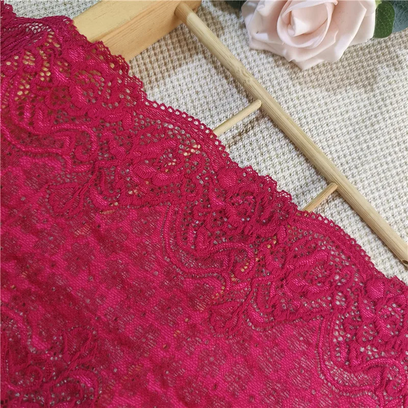 19CM Double Wave Brocade Ammonia Pressure Yarn Elastic Red Wide Edge Bra Underwear Lace Clothing Accessories