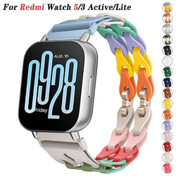 Chain Strap for Redmi Watch 5 Active Silicone Band Bracelet for Xiaomi Redmi Watch 5 Lite Replacement 22mm Wristband Accessories