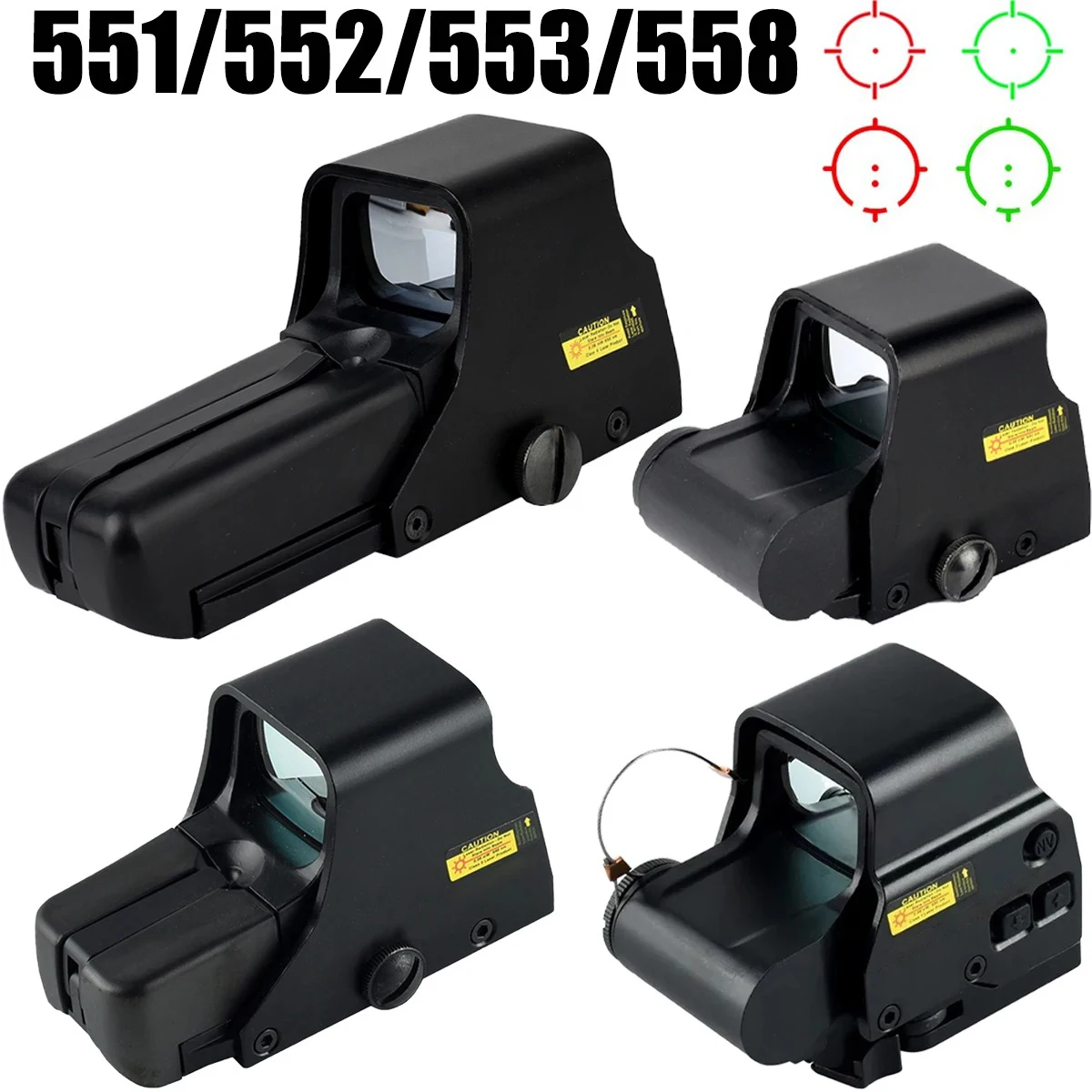 

551 553 558 Red Green Dot Holographic Sight Scope G33/G43/G45 Hunting Reflex Sights for 20mm Compact Collimator